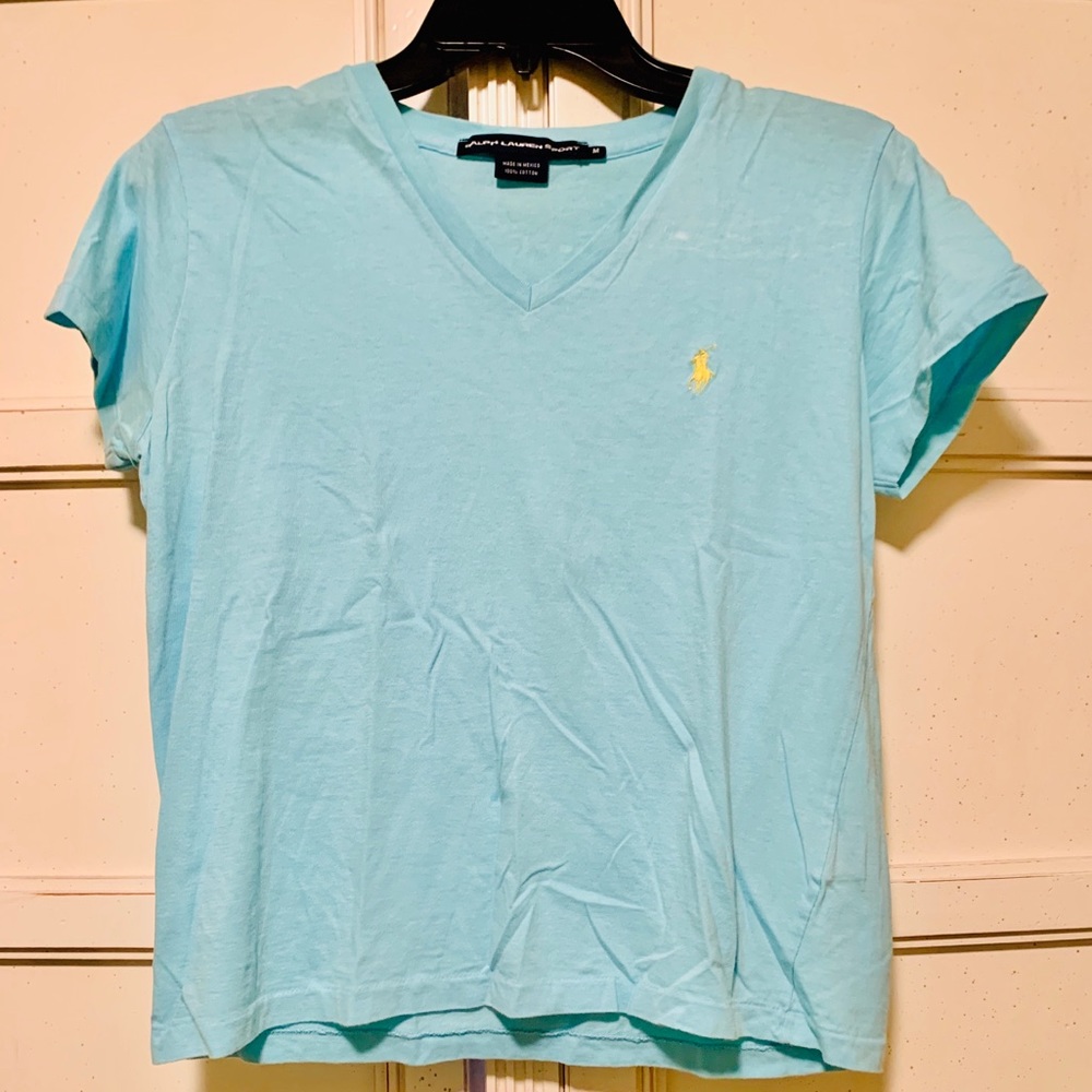 Light Blue Ralph Lauren V-neck Polo Shirt
